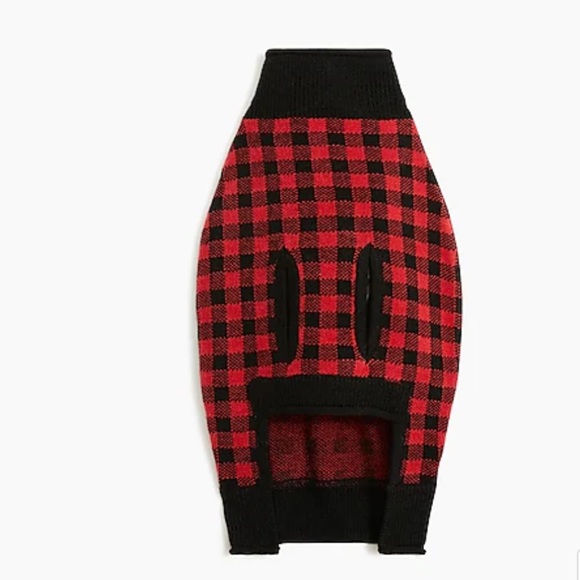 J. Crew Dog J Crew Crewmutts Buffalo Plaid Black And Red Printed